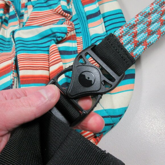 KAVU colorful offwhite striped canvas Banded Rope sling bag 11 x 17  NWT main image 7